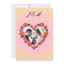 pink and orange wedding with heart-shaped flower c