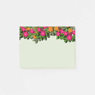 Pink and Orange Wildflowers Border Post-it Notes