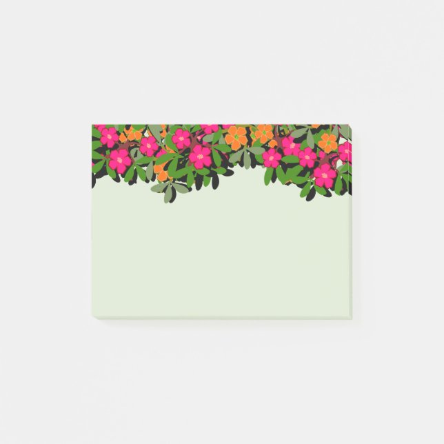 Pink and Orange Wildflowers Border Post-it Notes (Front)