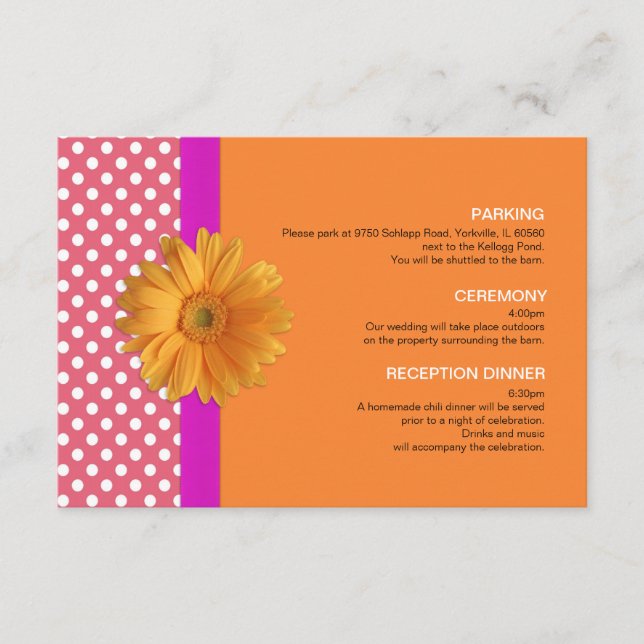 Pink and Orange with Daisy Enclosure Card (Front)