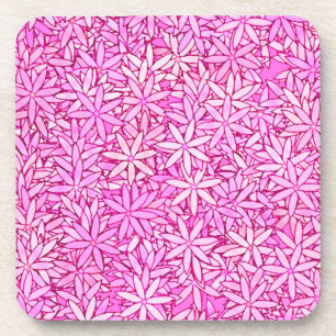 Pink and orchid flowers, orchid background coaster
