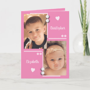 Pink and pastel any occasion photo card