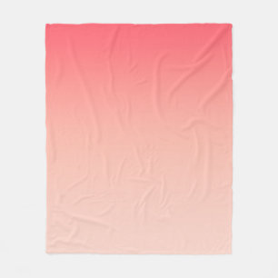 Pink and peach gradient background fleece blanket