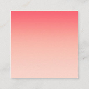 Pink and peach gradient background square business card
