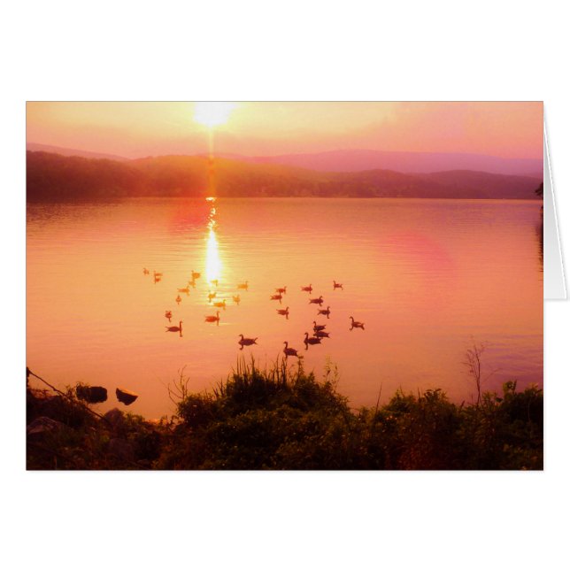Pink and peach lake sunset (Front Horizontal)
