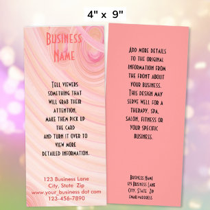 Pink and Peach Pastel Spirals Abstract Art Custom Rack Card