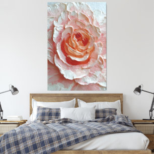 Pink and Peach Rose Texture Abstract Wall Art