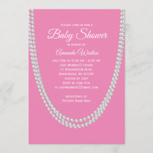 Pink and Pearls Baby Shower Invitation