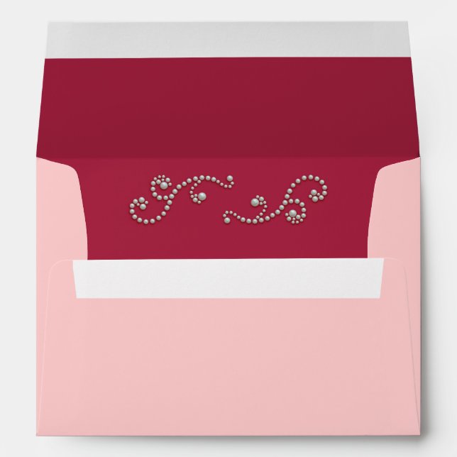 Pink and Pearls Invitation Envelope (Back (Bottom))
