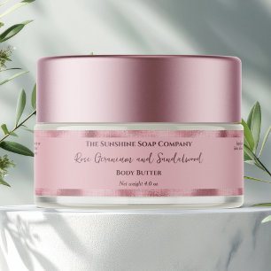Pink and Pink Foil Luxury Cosmetics Jar Label