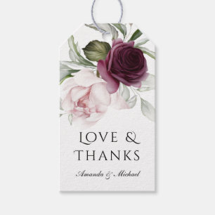 Pink and Plum Botanical Charm Wedding Gift Tags
