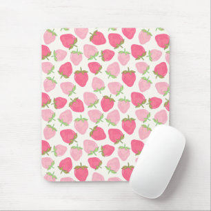 Pink and Preppy Fruity Strawberries Mouse Mat
