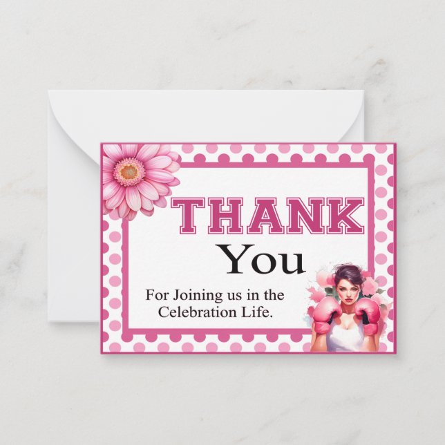 Pink and Pretty Floral Breast Cancer Card (Front)