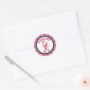 Pink and Pretty Floral Breast Cancer Classic Round Sticker