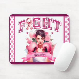 Pink and Pretty Floral Breast Cancer Mouse Mat
