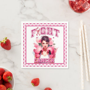 Pink and Pretty Floral Breast Cancer Napkin