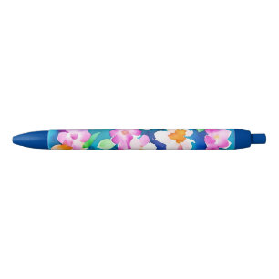 Pink and Pretty Floral Pattern Black Ink Pen