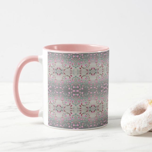 Pink And Pretty Patterned Mug (With Donut)