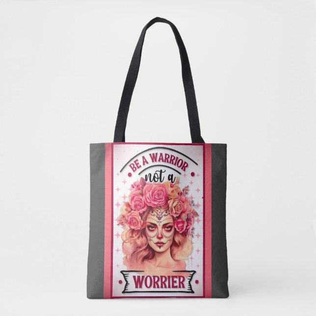 Pink and Pretty Sugar Skull Tote Bag (Front)