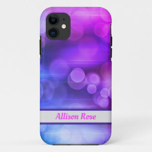 Pink and Purple Abstract Circles Pattern iPhone 11 Case