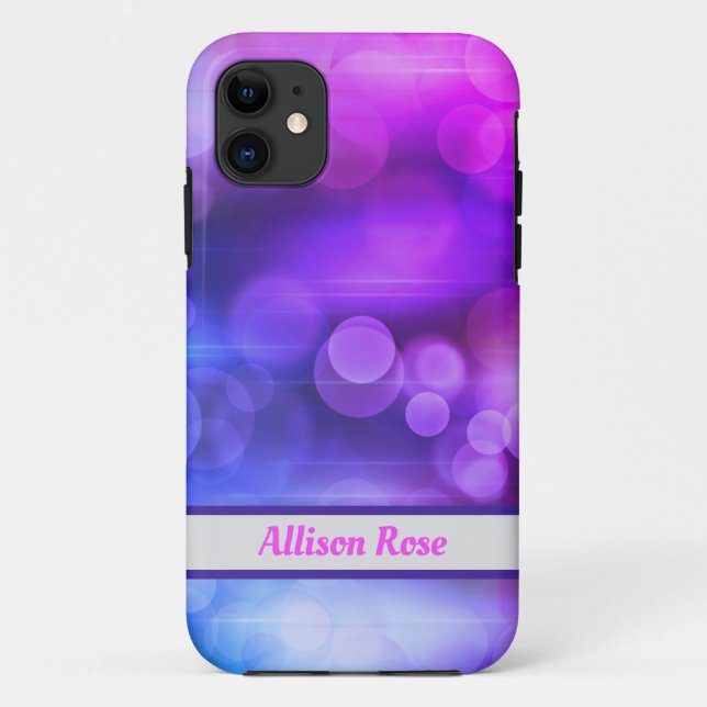 Pink and Purple Abstract Circles Pattern Case-Mate iPhone Case (Back)