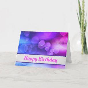 Pink and Purple Abstract Circles Pattern Greeting Card