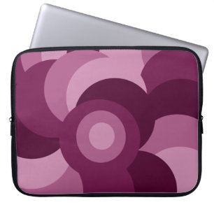 pink and purple abstract circles pattern laptop sleeve