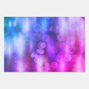 Pink and Purple Abstract Circles Pattern Wrapping Paper Sheet