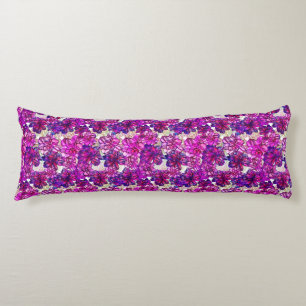Pink And Purple Abstract Flowers Pattern Body Cushion