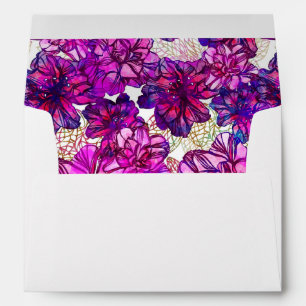 Pink And Purple Abstract Flowers Pattern Envelope