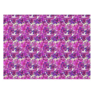 Pink And Purple Abstract Flowers Pattern Tablecloth