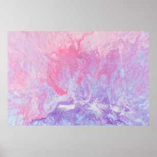 PINK AND PURPLE ABSTRACT PAINTING POSTER
