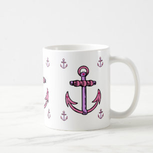 Pink and Purple Anchors Coffee Mug
