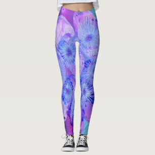 Pink and Purple and Blue Designer Leggings
