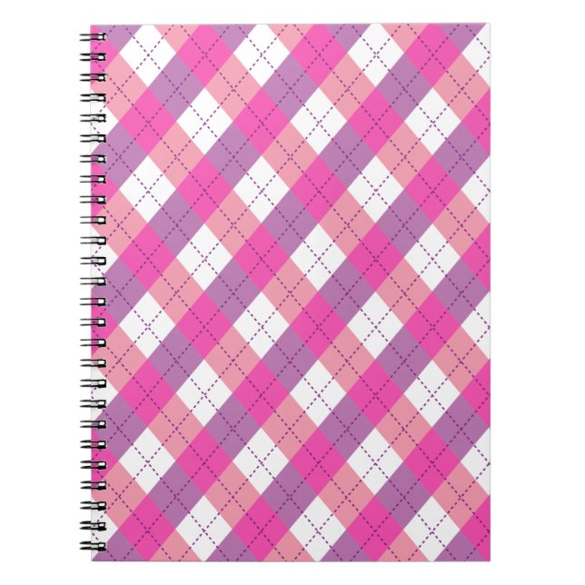 Pink And Purple Argyle Notebook (Front)
