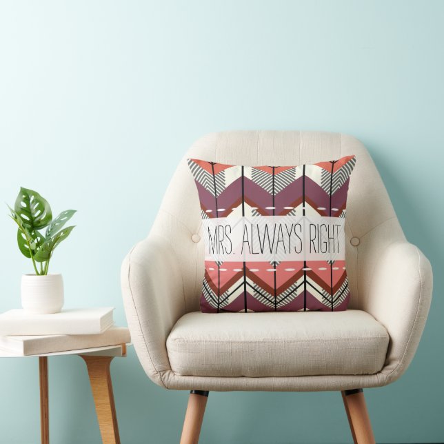 Pink and Purple Arrow Mrs. Always Right Cushion (Chair)