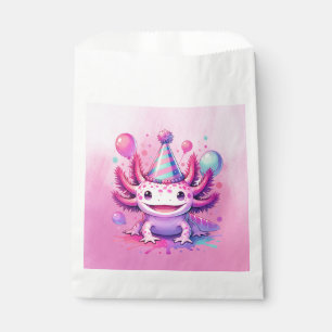Pink and Purple Axolotl Girl's Birthday Party Favour Bags