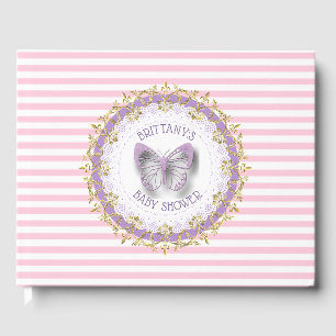 Pink and Purple Baby Personalised Shower Guestbook