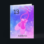 Pink and Purple Ballet 13th Birthday Card<br><div class="desc">Beautiful watercolor bokeh purple and pink ballet 13th birthday which you can easily personalise the front with her name. Please see all photos. This personalised ballet 13th birthday card would make a unique keepsake for her.</div>