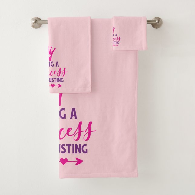 Pink and Purple Being a Princess is Exhausting Bath Towel Set (Insitu)