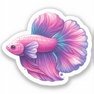 Pink and Purple Betta Fish
