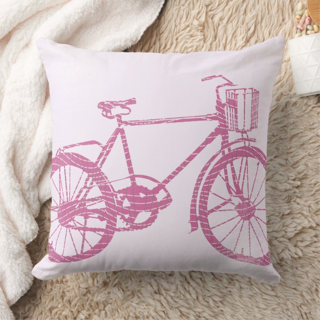 Pink and Purple Bicycle Pillow (Blanket)