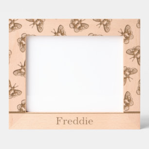 Pink and purple butterflies on orange etched frames