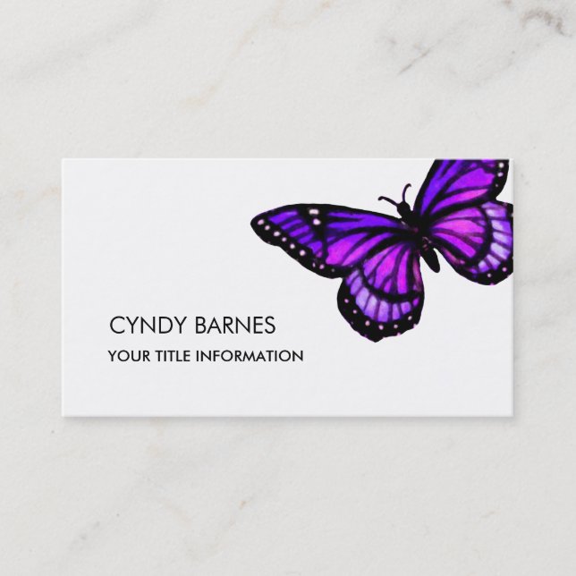 Pink and Purple Butterfly  Business Card (Front)