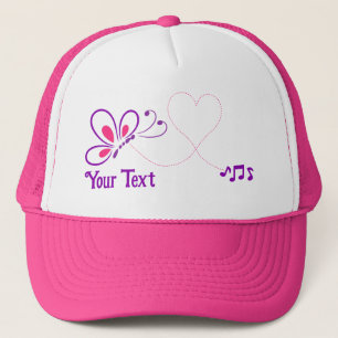 Pink and Purple Butterfly Heart Customised Trucker Hat