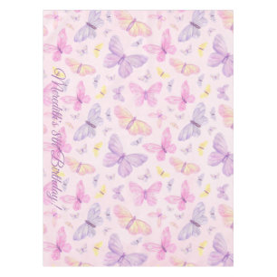 Pink and Purple Butterfly Party Table Cloth
