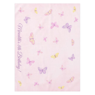 Pink and Purple Butterfly Party Table Cloth