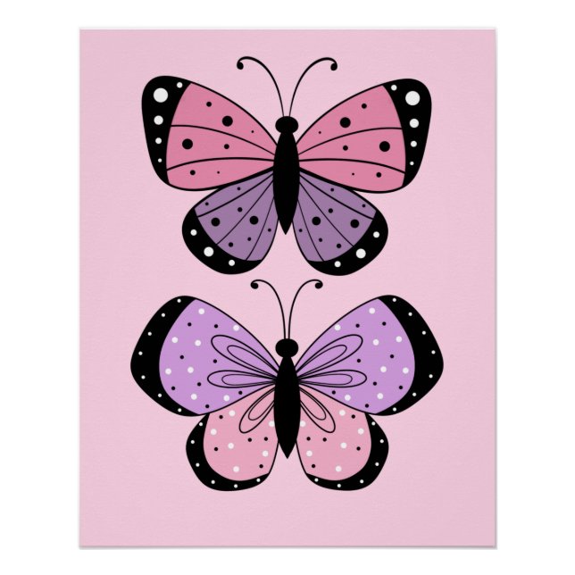 Pink and Purple Butterfly  Poster (Front)