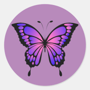 Pink and Purple Butterfly Sticker