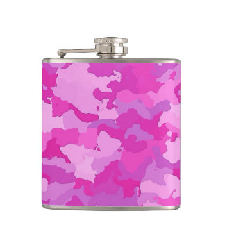 Pink and Purple Camo Hip Flask
